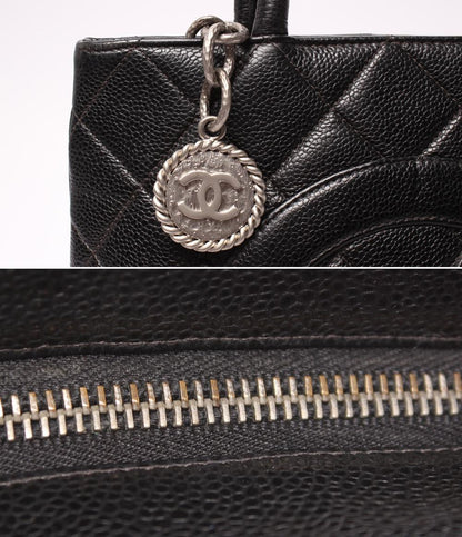 CHANEL ハンドバッグ トートバッグ マトラッセ キャビアスキン 復刻トート ココマーク シルバー金具 6番台 A01804 レディース シャネル