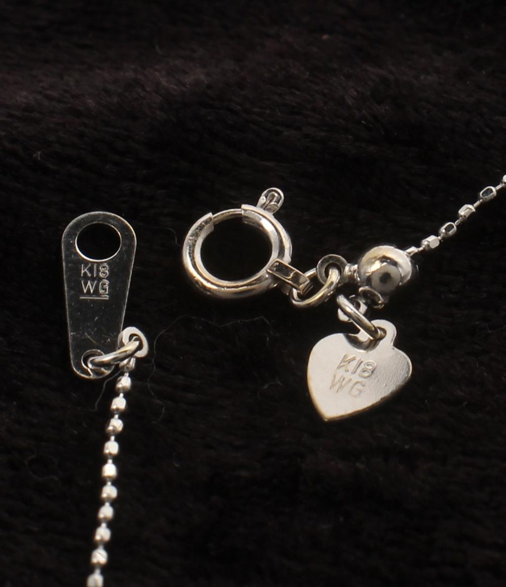 美品 ネックレス K18WG ダイヤ 0.20ct レディース