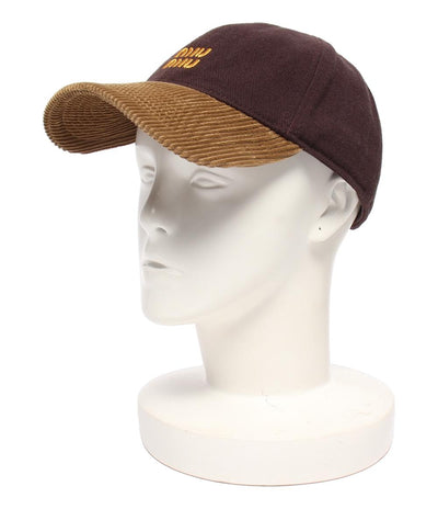 美品 Miu Miu ベースボールキャップ コーデュロイ レディース SIZE M ミュウ ミュウ