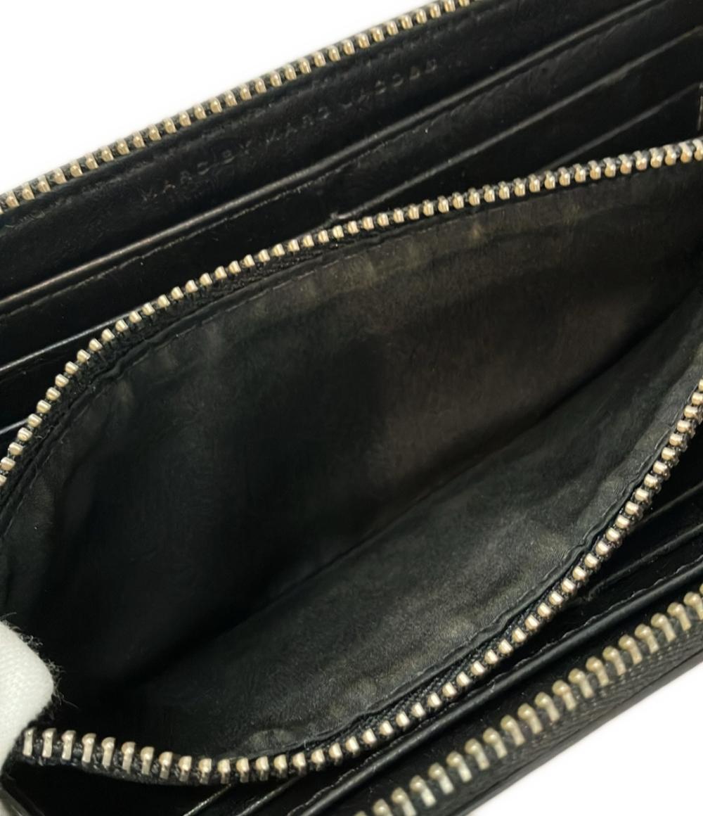 美品 マークバイマークジェイコブス ラウンドファスナー長財布 レディース MARC BY MARC JACOBS