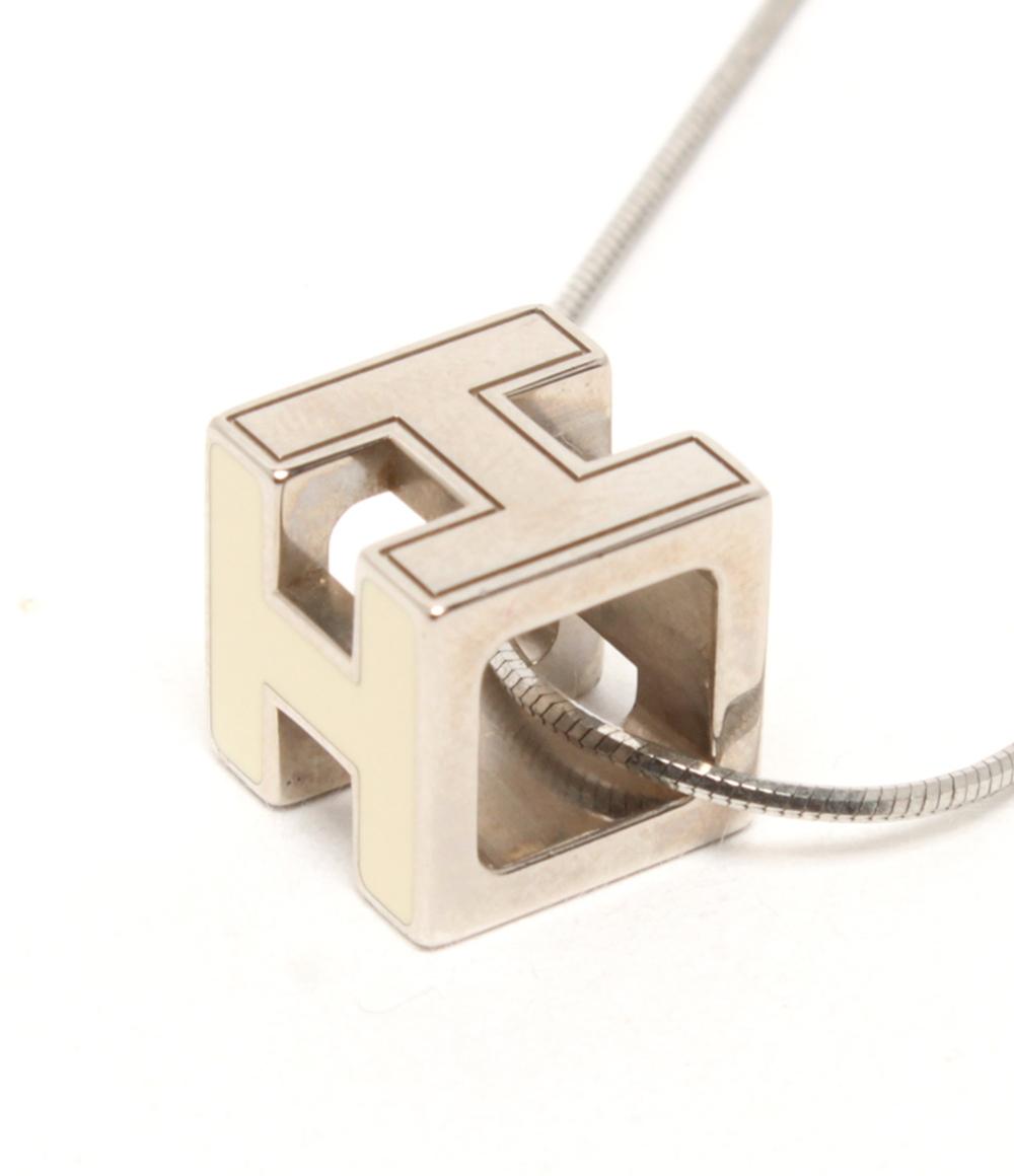 HERMES ネックレス カージュドアッシュ Hキューブ シルバー金具 レディース エルメス