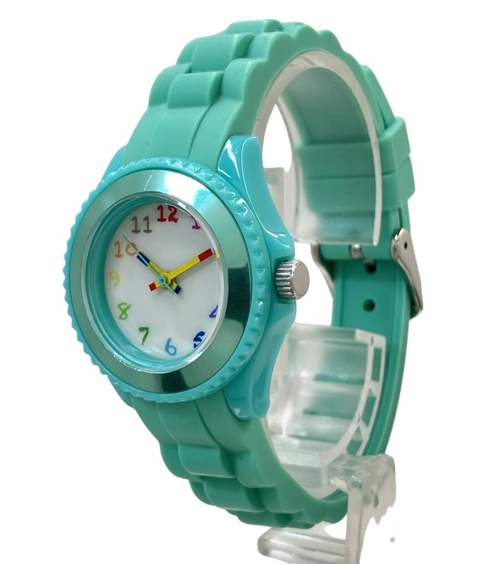 腕時計 クレパスコラボ クオーツ ホワイト NCT-01-GRN レディース タイムステーションNEO