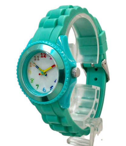 腕時計 クレパスコラボ クオーツ ホワイト NCT-01-GRN レディース タイムステーションNEO