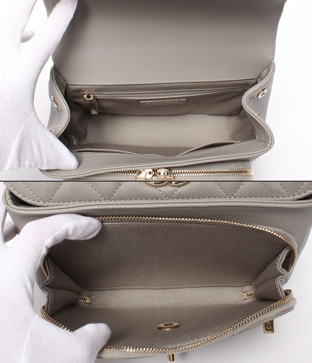 CHANEL チェーンショルダーバッグ 肩掛け 斜め掛け ゴールド金具 マトラッセ キャビアスキン ビジネスアフィニティー シャネル