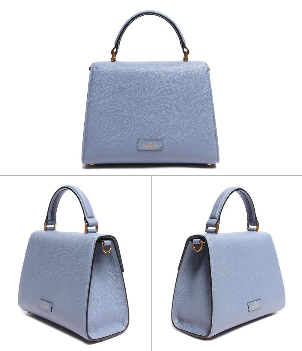 美品 ヴァレンティノ・ガラヴァーニ レザー ハンドバッグ ショルダーバッグ Vスリング スモール ハンドバッグ グレインカーフスキン ナイアガラ