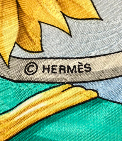 HERMES スカーフ シルク100% カレ90 DAIMYO PRINCES DU SOLEIL LEVANT レディース エルメス
