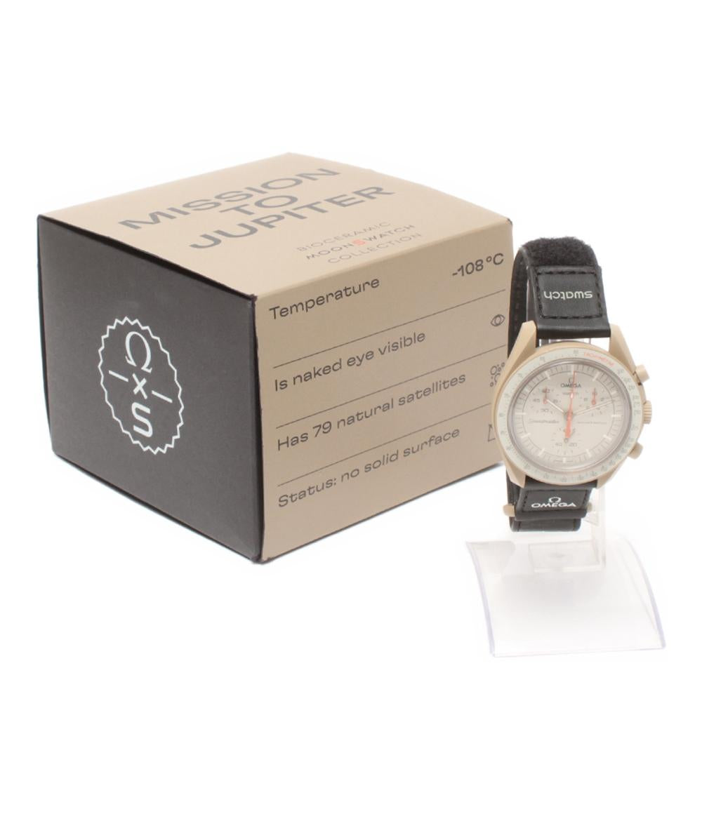 オメガ スウォッチ 腕時計 MISSION TO JUPITER クオーツ ベージュ メンズ OMEGA Swatch