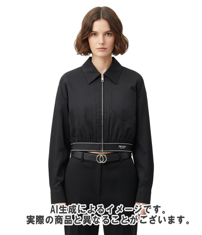 PRADA クロップドジャケット ポプリンストレッチ クロップドジャケット P525MG S221 F62 レディース SIZE 40 (S) プラダ
