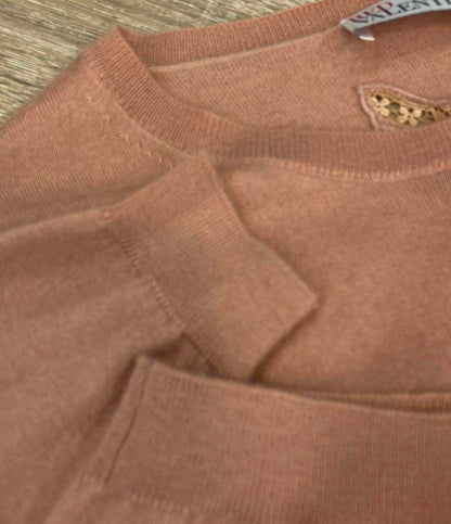 RED VALENTINO 長袖カーディガン ピンク リボン 刺繍 0000023702 レディース SIZE M レッドヴァレンティノ