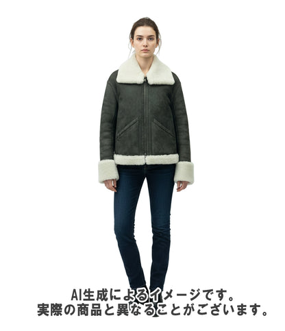 TAKESHI KOSAKA by Ys Pink Label ムートンジャケット 裏ボア ダブルジップ レディース SIZE 2 (M) タケシ コウサカ バイ ワイズ ピンクレーベル