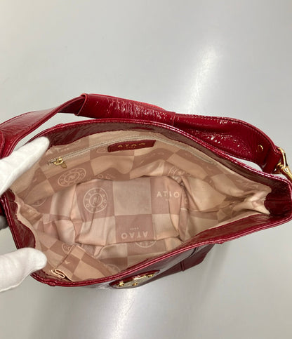 美品 ATAO ショルダーバッグ 肩掛け エナメル レディース アタオ