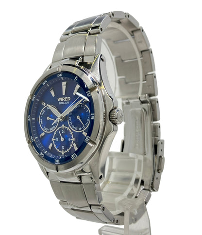 SEIKO 腕時計 WIRED ソーラー ブルー V14J-0AS0 メンズ セイコー