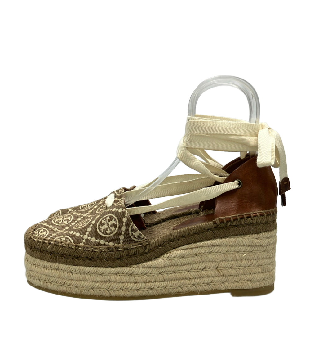美品 Tory Burch レースアップサンダル ウェッジソール レディース SIZE 9 トリーバーチ