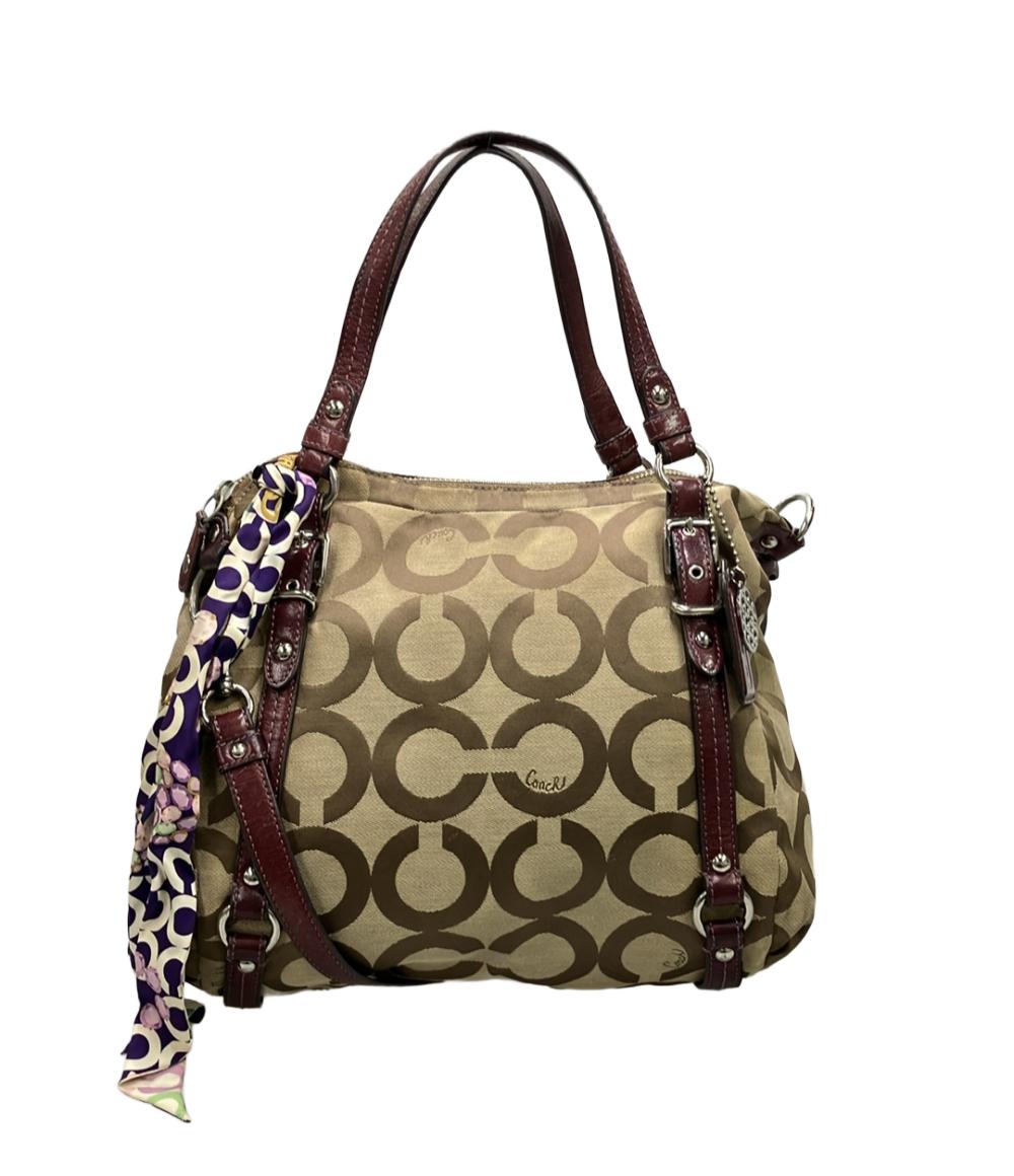 【美品】COACH コーチ ショルダーバッグ オプアート ワイン 2way 中古・古着通販】COACH (コーチ) 2WAYショルダーバッグ ボルドー