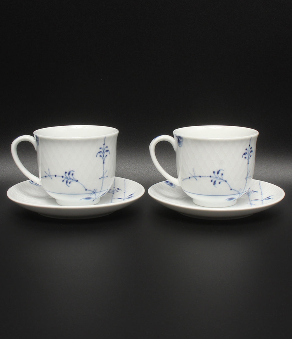 美品 Royal Copenhagen カップ＆ソーサー2客 プレート 皿 26cm 3点セット ブルーパルメッテ ロイヤルコペンハーゲン