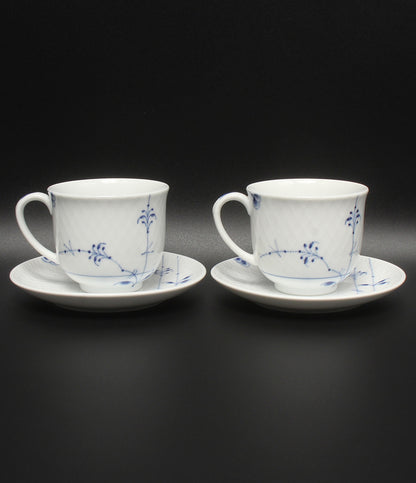 美品 Royal Copenhagen カップ＆ソーサー2客 プレート 皿 26cm 3点セット ブルーパルメッテ ロイヤルコペンハーゲン