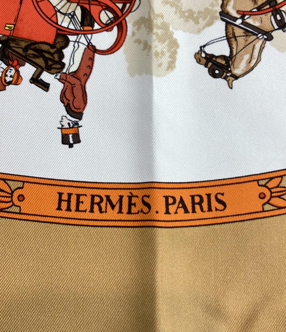 エルメス スカーフ カレ90 シルク100% ロンシャンへの散歩 LA PROMENADE DE LONGCHAMPS レディース HERMES