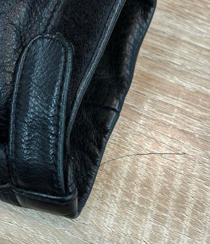 ALPHA レザージャケット フード付き PCU マウンテンパーカー メンズ SIZE S アルファ