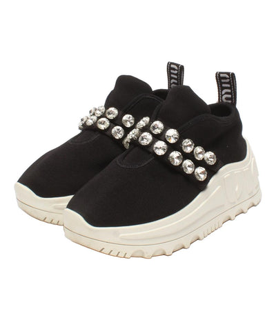 ミュウ ミュウ 厚底スリッポン ビジューベルト 5E759 レディース SIZE 38 (L) Miu Miu