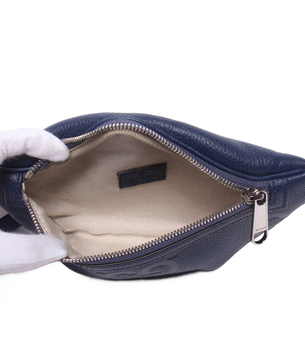 美品 GUCCI ボディバッグ ウエストバッグ GGエンボス 645093 525040 メンズ グッチ