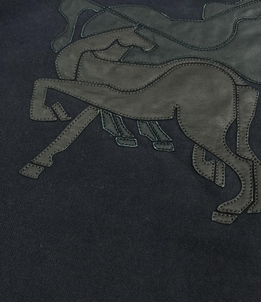 HERMES トレーナー レザーパッチ メンズ SIZE M エルメス