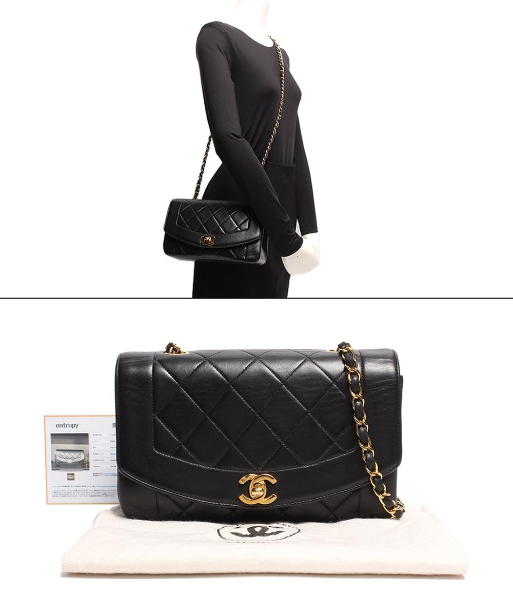 シャネル チェーンレザーショルダーバッグ ココマーク ゴールド金具 ダイアナ22 マトラッセ レディース CHANEL