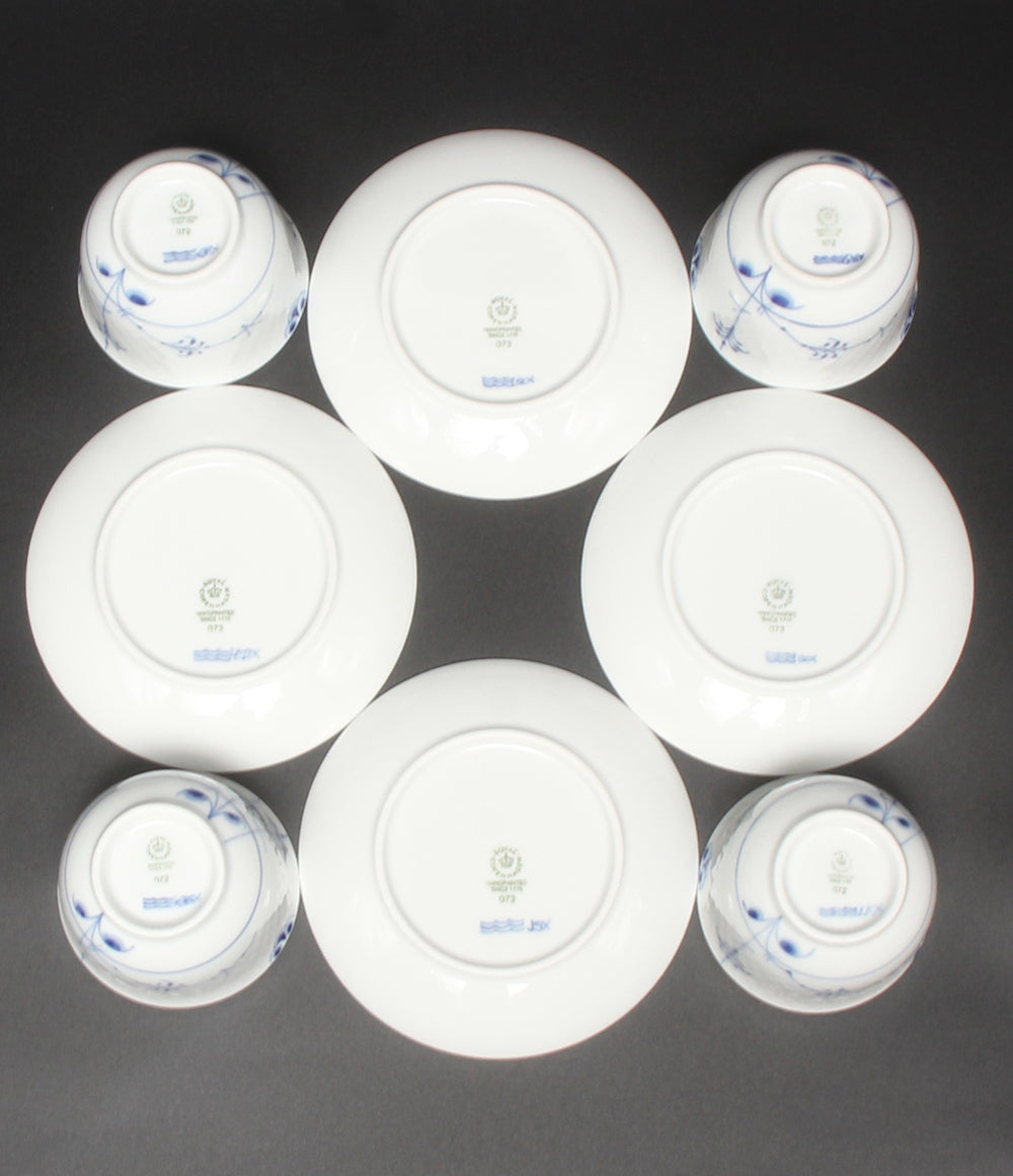 美品 Royal Copenhagen ティーセット 4客 ブルーパルメッテ ロイヤルコペンハーゲン