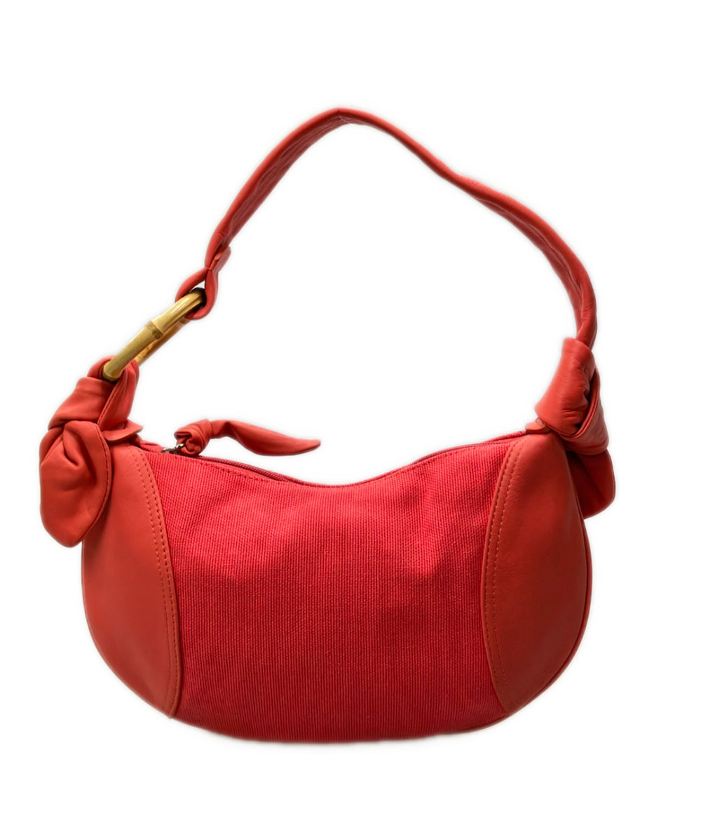 美品 LANCEL ショルダーバッグ 肩掛け レザー キャンバス レディース ランセル