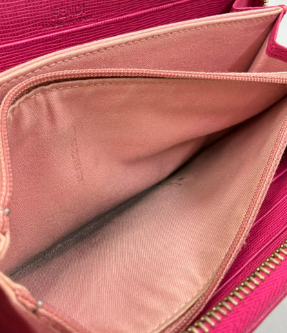 FENDI ラウンドファスナー長財布 キャンバス レザー ズッカ 8M0299 レディース フェンディ