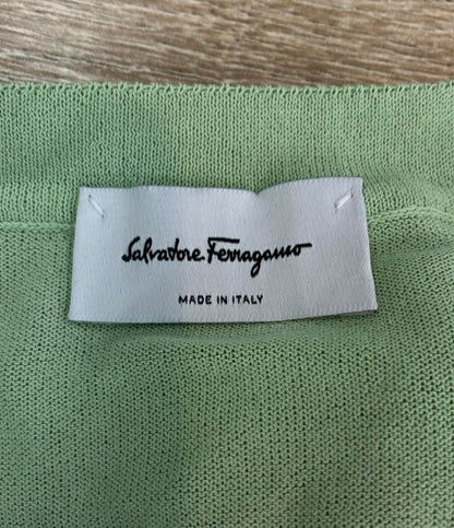 Salvatore Ferragamo 長袖カーディガン 緑 花柄 シルク ニット 22SS タグ付き レディース SIZE S サルヴァトーレフェラガモ