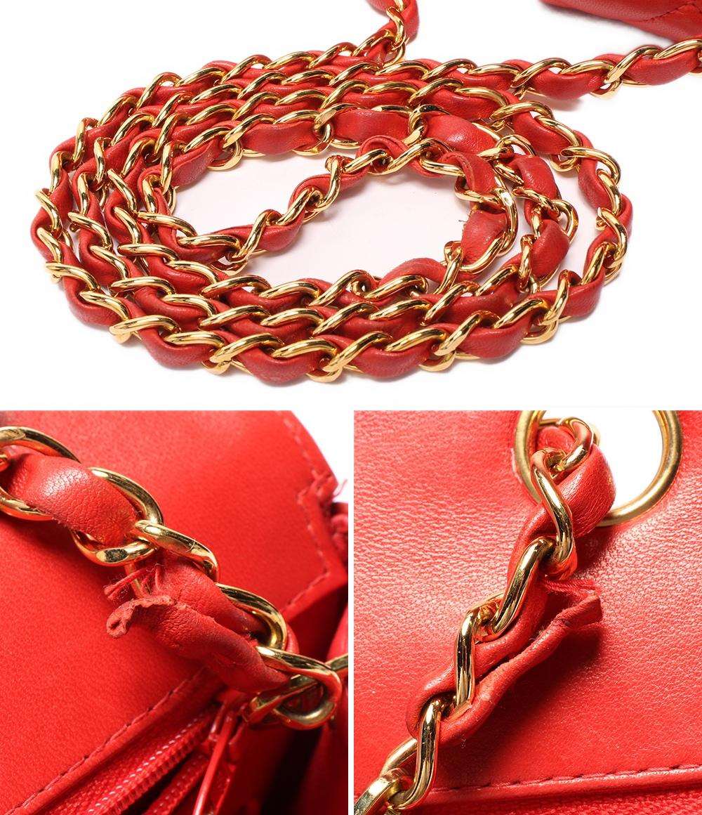 シャネル チェーンショルダーバッグ 斜め掛け ゴールド金具 ラムスキン ダイアナ25 マトラッセ レディース CHANEL