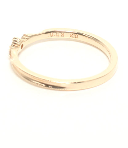 美品 agete リング 指輪 K10 ダイヤ 0.03ct レディース SIZE 7号 アガット