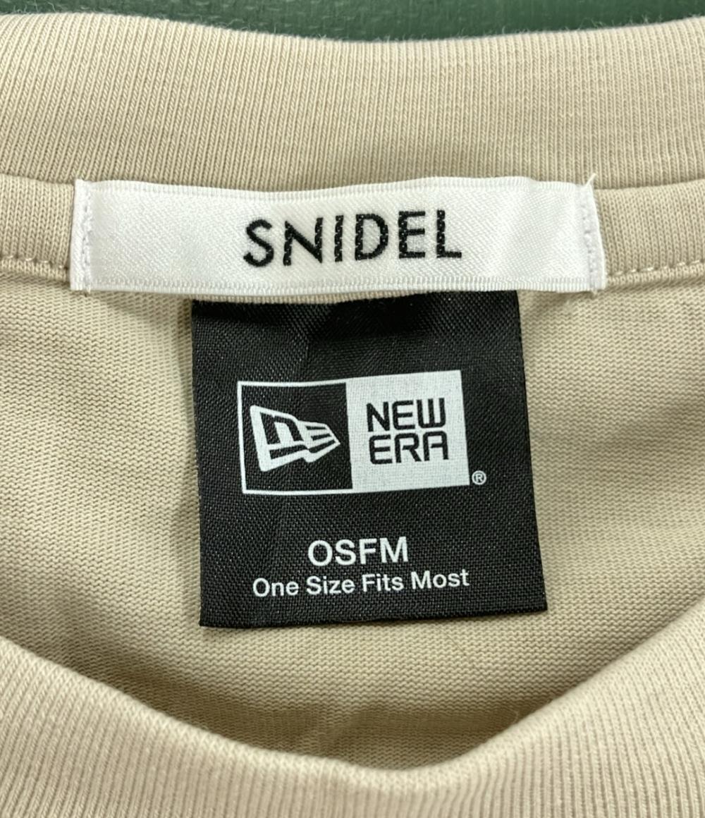 美品 スナイデル クルーネックドロップショルダー半袖ショートTシャツ ×NEW ERA レディース SIZE F snidel