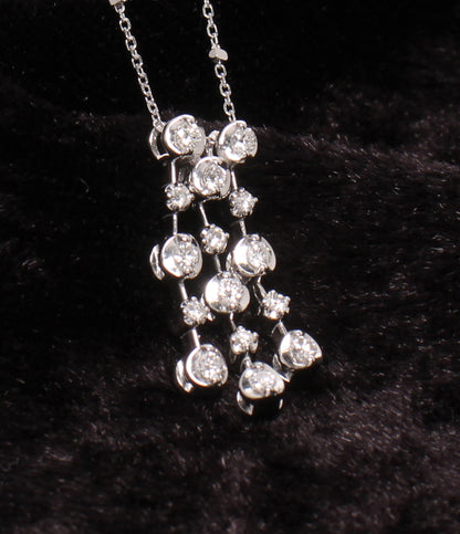 美品 ネックレス K10WG ダイヤ 0.25ct レディース