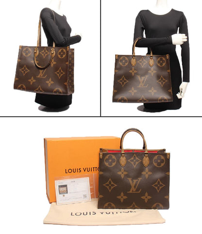 美品 LOUIS VUITTON トートバッグ 肩掛け モノグラム リバース モノグラムジャイアント オンザゴーGM M45320 レディース メンズ ルイ・ヴィトン