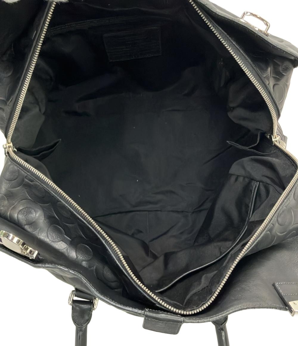 コーチ 黒 レザー ボストンバッグ 2way ショルダーストラップ COACH ボストンバッグ ショルダーバッグ 2WAY 斜め掛け レザー