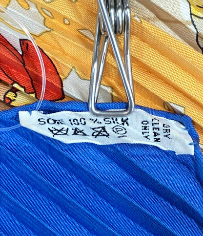 HERMES プリーツスカーフ カレ90 シルク100% インレ湖の水上マーケット レディース エルメス