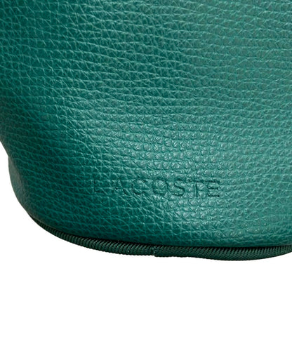 美品 LACOSTE ショルダーバッグ ペットボトルポーチ 斜め掛け ナイロン 牛革 メンズ ラコステ