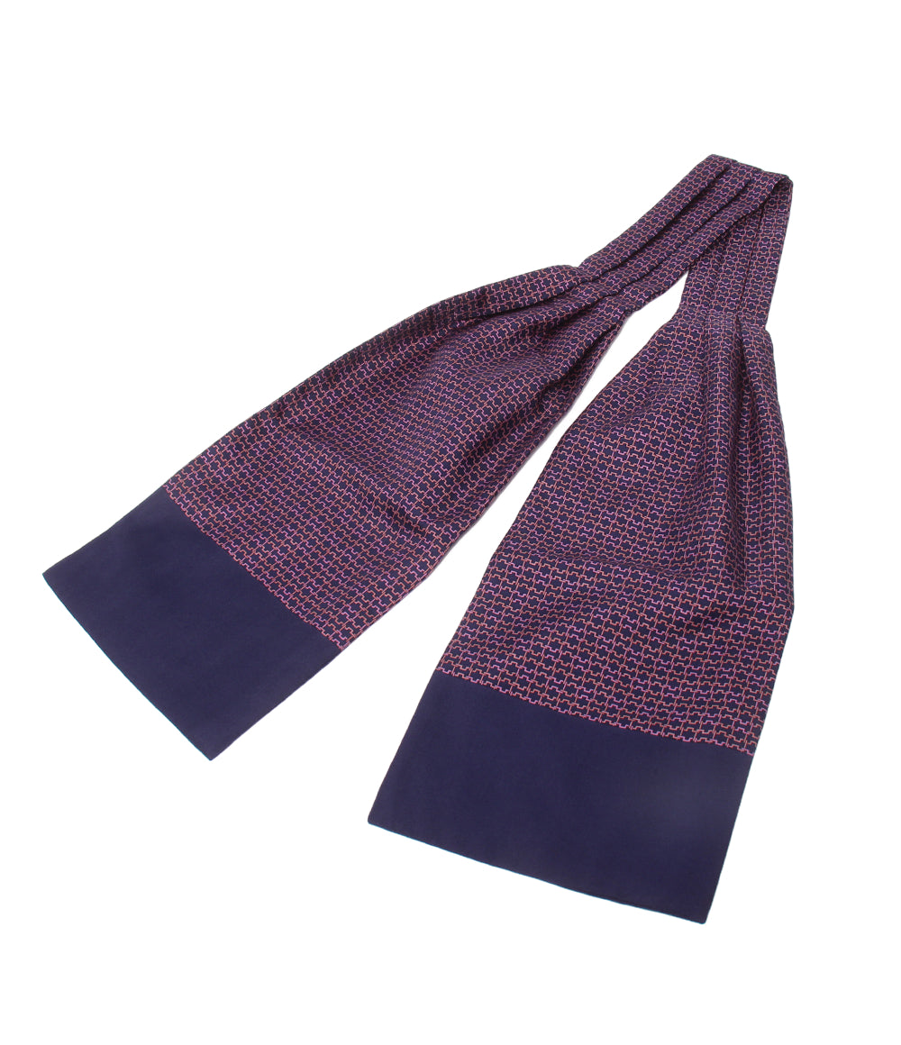 美品 HERMES アスコットタイ シルク100% メンズ エルメス