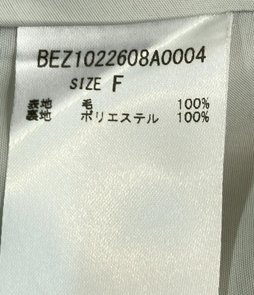 BEARDSLEY ノーカラーコート ウール スナップボタン 後ろぷっくりウールショートコート BEZ1022608A0004 レディース SIZE F (M) ビアズリー