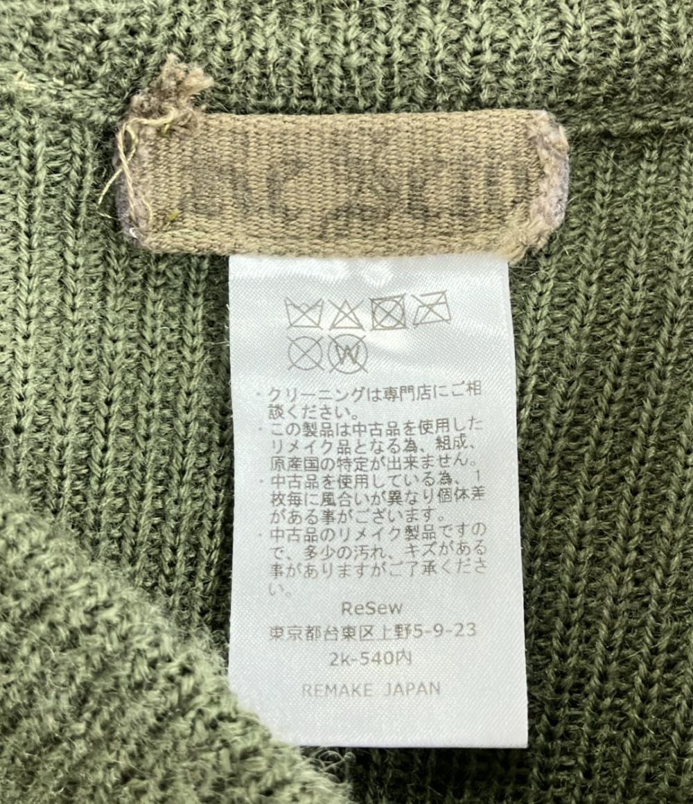 リソウ 切り替えニットセーター メンズ ReSew