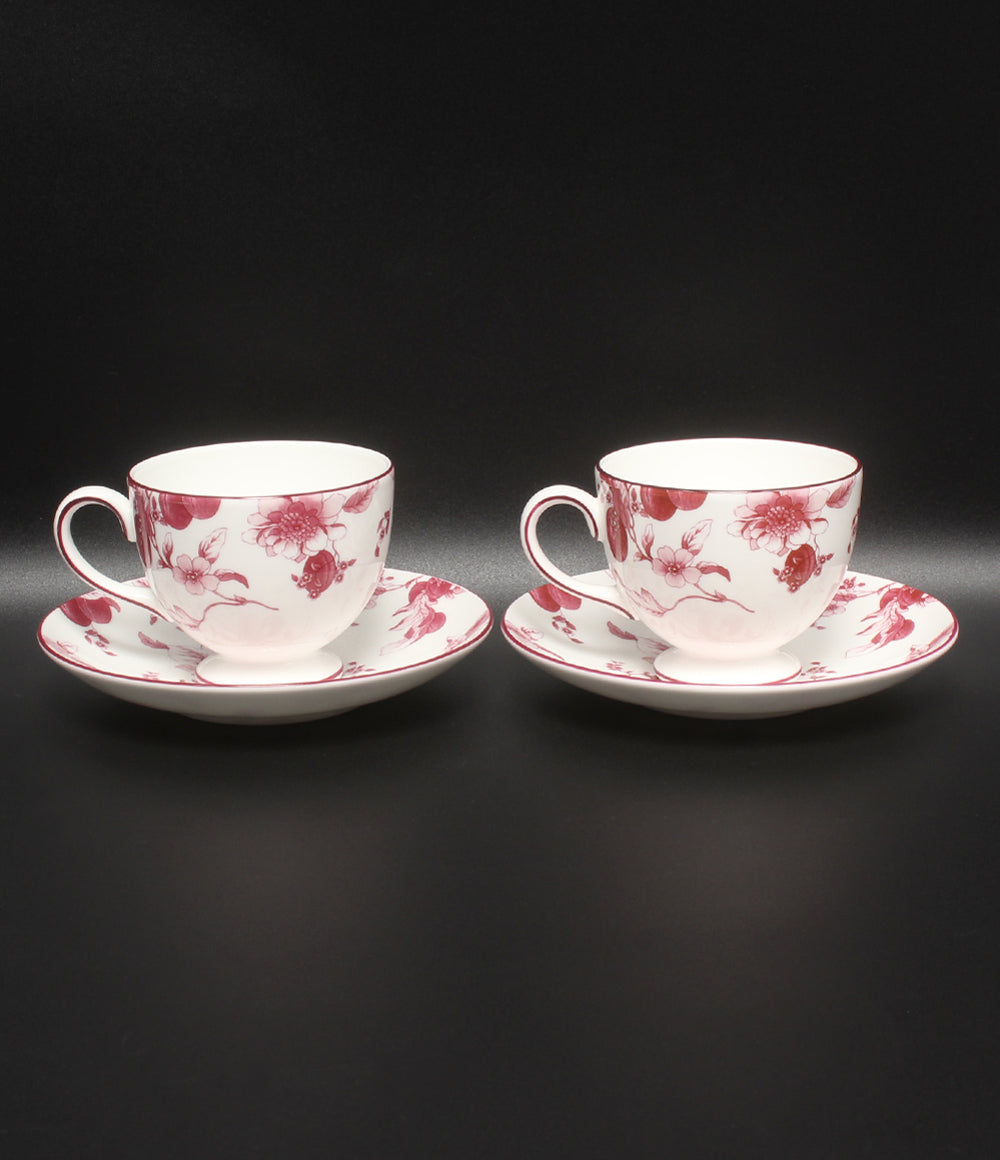 WEDGWOOD カップ＆ソーサー 2客セット ペア ワインプラム ウエッジウッド