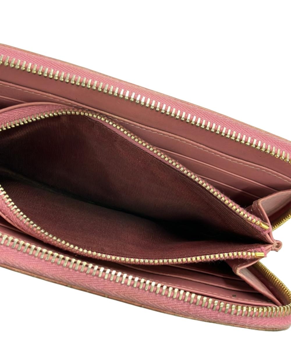 Miu Miu ラウンドファスナー長財布 クロコ型押し レディース ミュウ