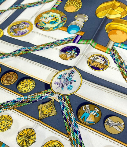 美品 HERMES スカーフ シルク100% カレ90 Petite main レディース エルメス