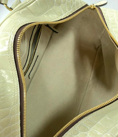 ジェイアンドエムデヴィッドソン クロコ型押しレザーショルダーバッグ 肩掛け レディース J&M Davidson