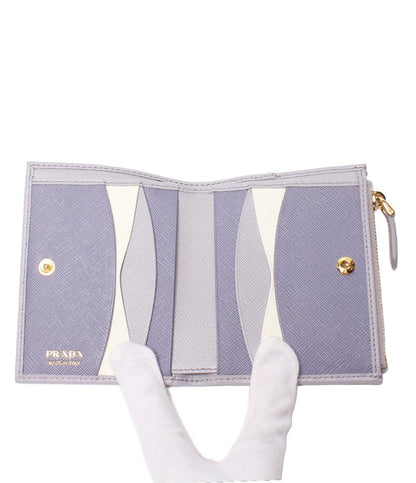 美品 PRADA 二つ折り財布 トライアングル サフィアーノ 1ML050 レディース プラダ
