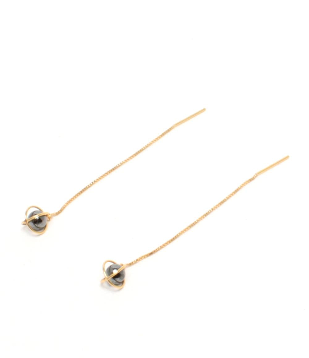 ピアス K18 ヘマタイト レディース