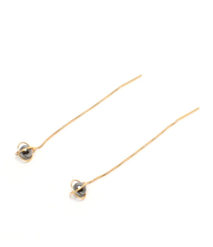 ピアス K18 ヘマタイト レディース