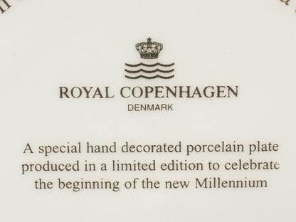 美品 ロイヤルコペンハーゲン ミレニアムプレート イヤープレート 飾り皿 18cm 2001 Royal Copenhagen