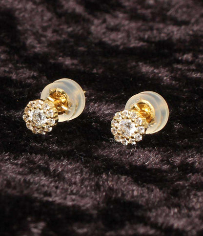 美品 ピアス K18 ダイヤ 0.12ct レディース